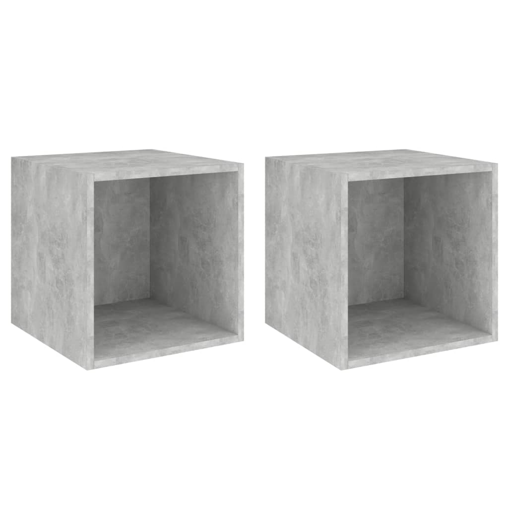 Wandkasten 37X37X37 Cm Bewerkt Hout 2 Betongrijs