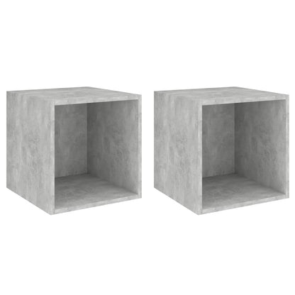 Wandkasten 37X37X37 Cm Bewerkt Hout 2 Betongrijs