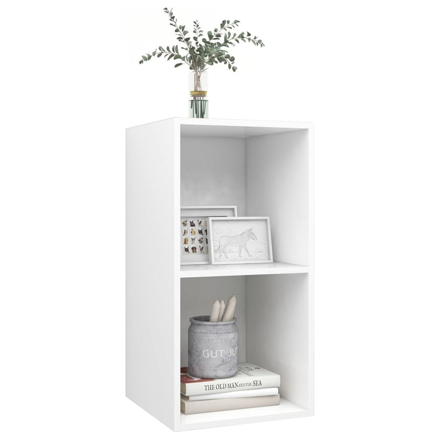 Tv-Wandmeubel Bewerkt Hout 37 x 37 x 72 cm Wit