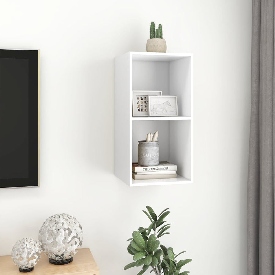Tv-Wandmeubel Bewerkt Hout 37 x 37 x 72 cm Wit