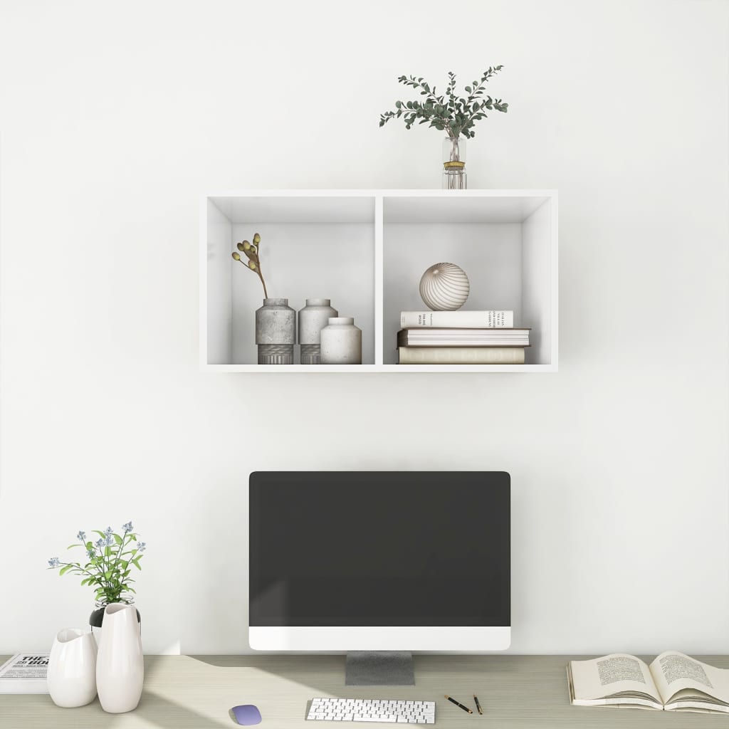 Tv-Wandmeubel Bewerkt Hout 37 x 37 x 72 cm Wit