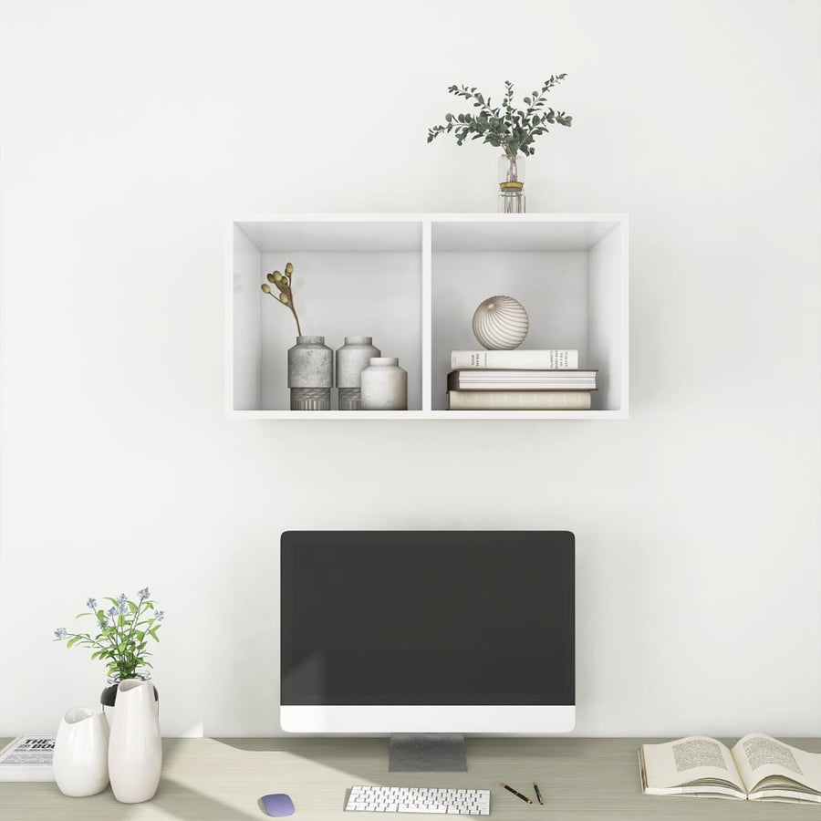 Tv-Wandmeubel Bewerkt Hout 37 x 37 x 72 cm Wit