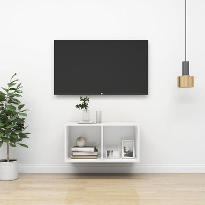 Tv-Wandmeubel Bewerkt Hout 37 x 37 x 72 cm Wit