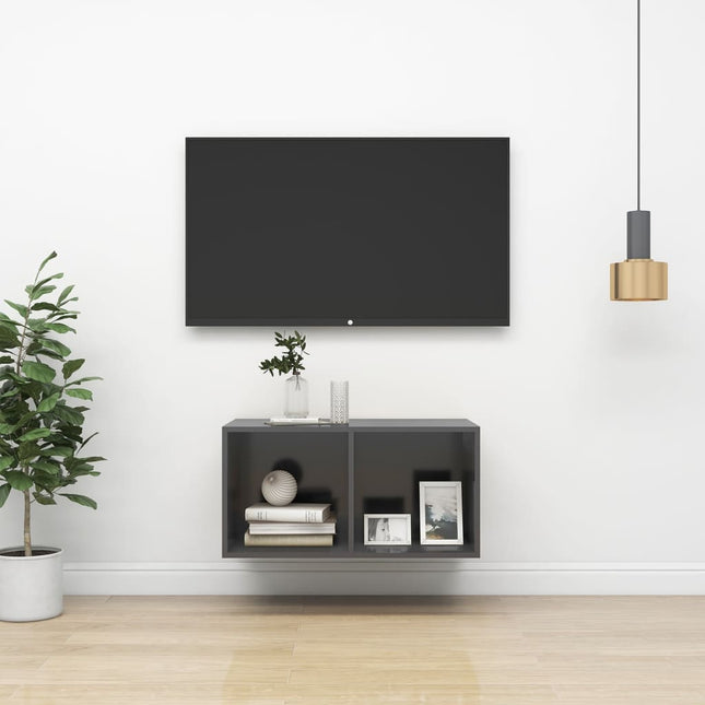 Tv-Wandmeubel Spaanplaat 37 x 37 x 72 cm Grijs