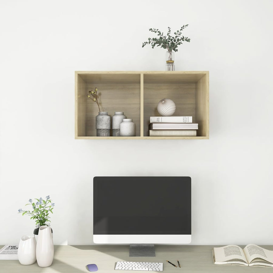 Tv-Wandmeubel Bewerkt Hout Kleurig 37 x 37 x 72 cm Sonoma eiken