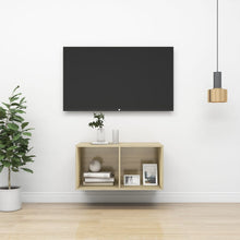 Tv-Wandmeubel Bewerkt Hout Kleurig 37 x 37 x 72 cm Sonoma eiken