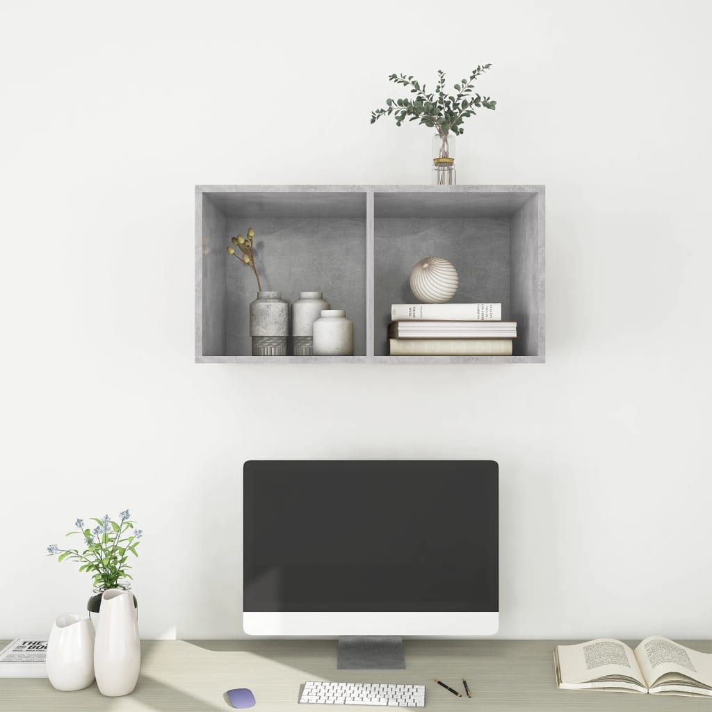 Tv-Wandmeubel Spaanplaat 37 x 37 x 72 cm Betongrijs