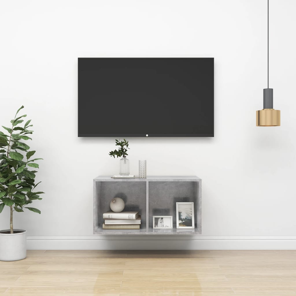 Tv-Wandmeubel Spaanplaat 37 x 37 x 72 cm Betongrijs
