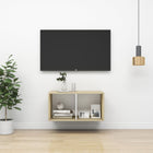 Tv-Wandmeubel Spaanplaat Sonoma Eikenkleurig En Wit 37 x 37 x 72 cm sonoma oak and white