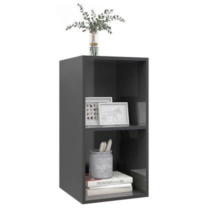 Tv-Wandmeubel Spaanplaat 37 x 37 x 72 cm Hoogglans grijs