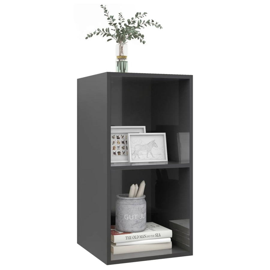 Tv-Wandmeubel Spaanplaat 37 x 37 x 72 cm Hoogglans grijs