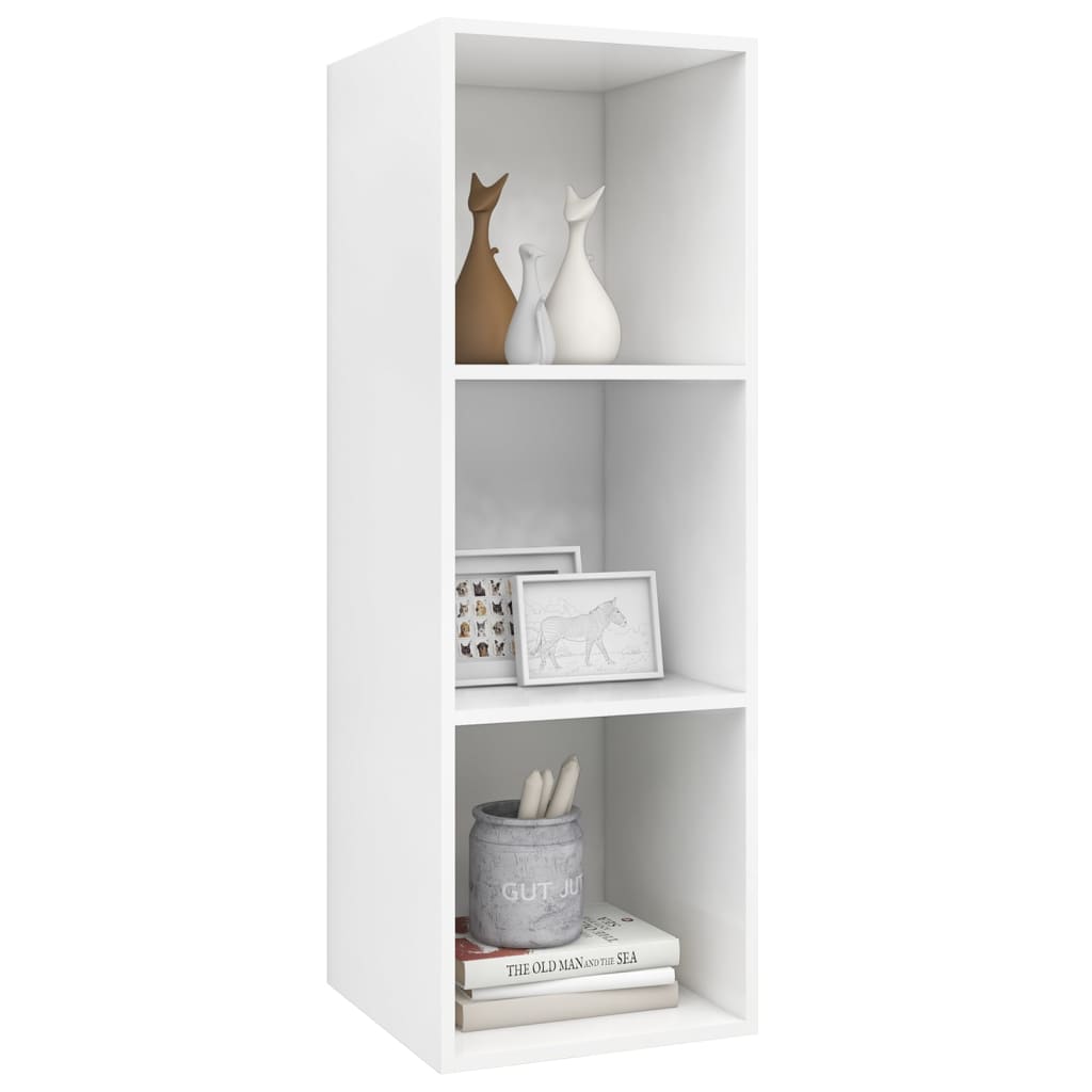 Tv-wandmeubel 37x37x107 cm bewerkt hout wit