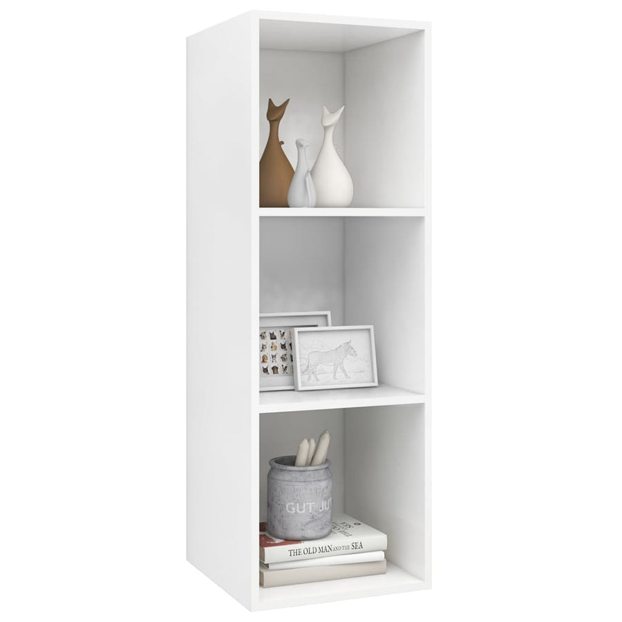 Tv-wandmeubel 37x37x107 cm bewerkt hout wit