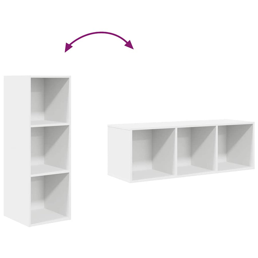 Tv-wandmeubel 37x37x107 cm bewerkt hout wit