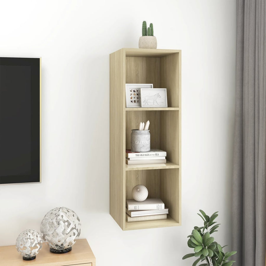 Tv-Wandmeubel Spaanplaat Kleurig 37 x 37 x 107 cm Sonoma eiken