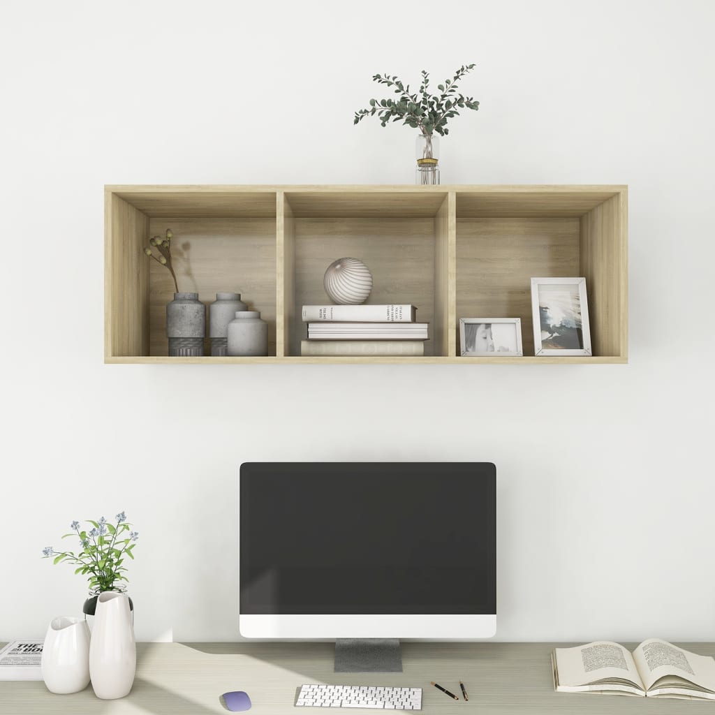 Tv-Wandmeubel Spaanplaat Kleurig 37 x 37 x 107 cm Sonoma eiken