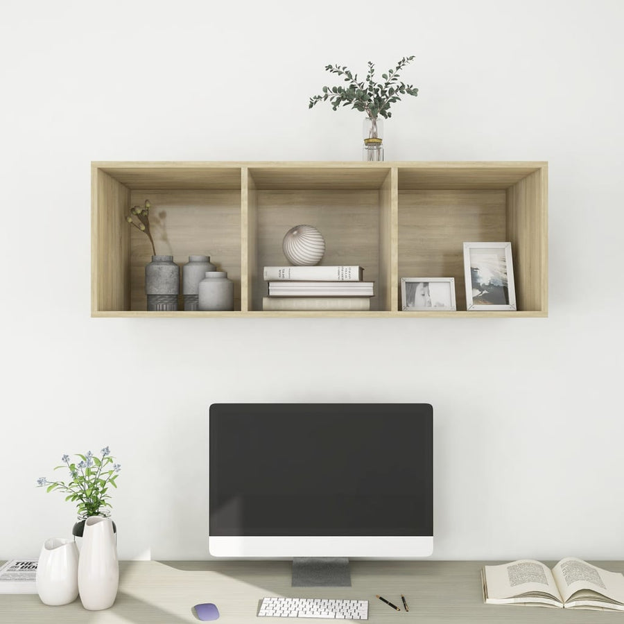 Tv-Wandmeubel Spaanplaat Kleurig 37 x 37 x 107 cm Sonoma eiken