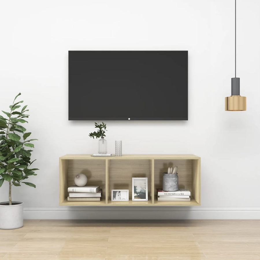 Tv-Wandmeubel Spaanplaat Kleurig 37 x 37 x 107 cm Sonoma eiken