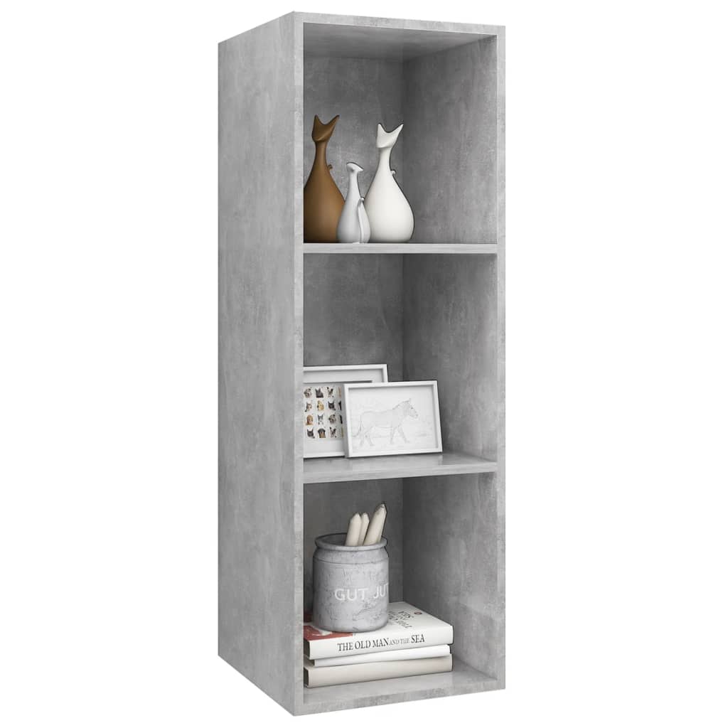 Tv-wandmeubel 37x37x107 cm bewerkt hout betongrijs