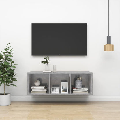 Tv-wandmeubel 37x37x107 cm bewerkt hout betongrijs