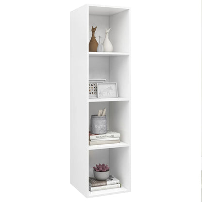 Tv-Wandmeubel 37X37X142,5 Cm Bewerkt Hout 37 x 37 x 142.5 cm Wit