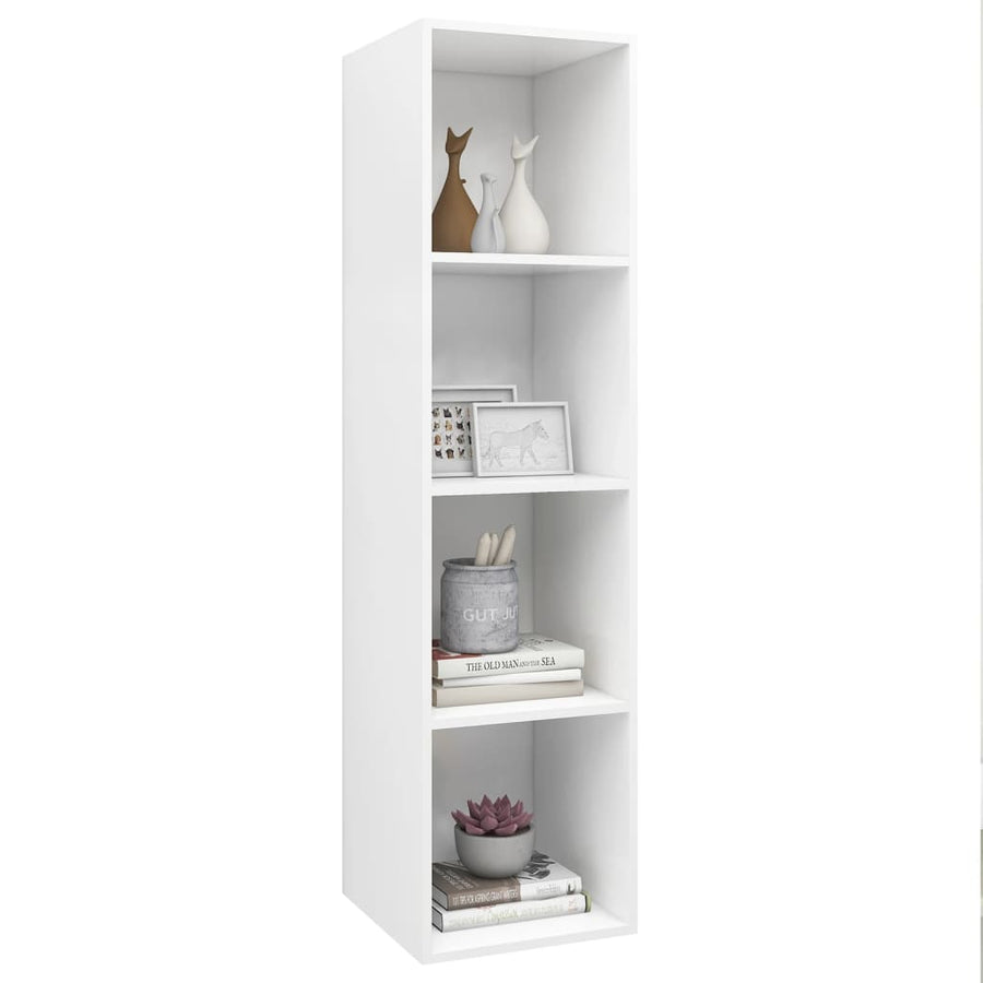 Tv-Wandmeubel 37X37X142,5 Cm Bewerkt Hout 37 x 37 x 142.5 cm Wit