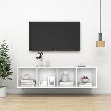 Tv-Wandmeubel 37X37X142,5 Cm Bewerkt Hout 37 x 37 x 142.5 cm Wit
