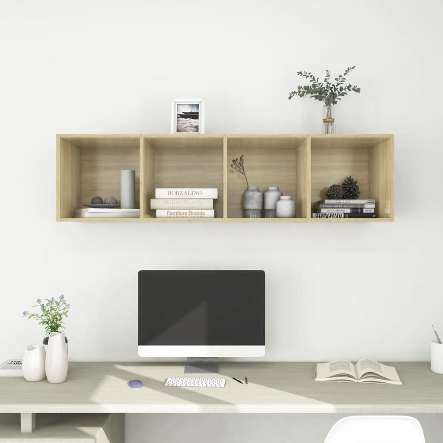 Tv-Wandmeubel 37X37X42,5 Cm Spaanplaat Kleurig 37 x 37 x 142.5 cm Sonoma eiken