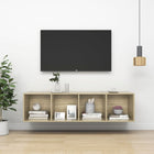 Tv-wandmeubel 142,5x37x37 cm spaanplaat sonoma eiken