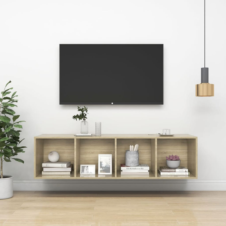 Tv-Wandmeubel 37X37X42,5 Cm Spaanplaat Kleurig 37 x 37 x 142.5 cm Sonoma eiken