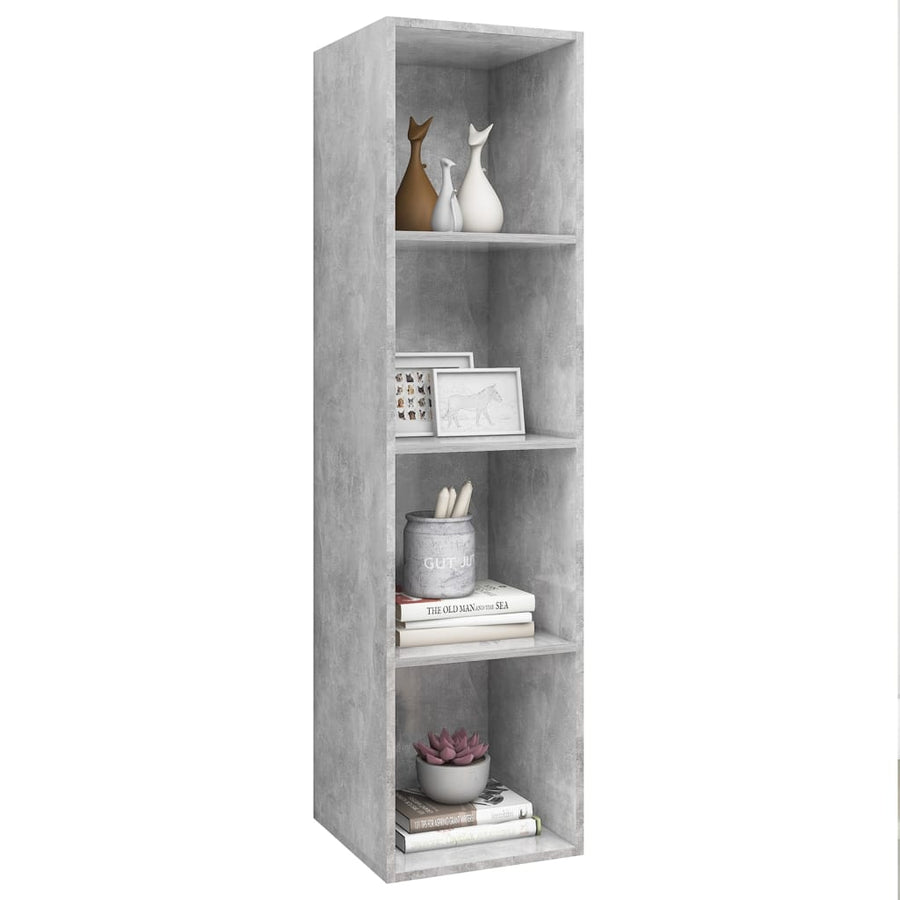 Tv-Wandmeubel 37X37X142,5 Cm Bewerkt Hout 37 x 37 x 142.5 cm Betongrijs