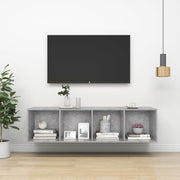 Tv-wandmeubel 37x37x142,5 cm bewerkt hout betongrijs