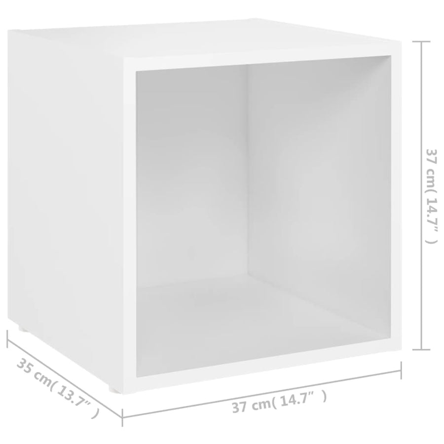Tv-Meubel 37X35X37 Cm Bewerkt Hout 1 Wit