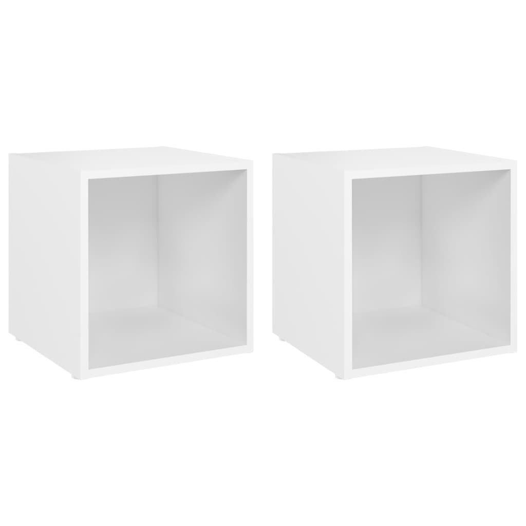 Tv-meubelen 2 st 37x35x37 cm bewerkt hout wit