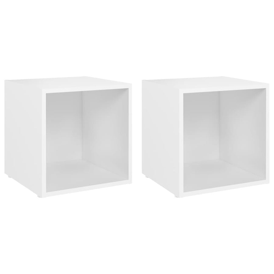 Tv-meubelen 2 st 37x35x37 cm bewerkt hout wit