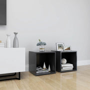 Tv-meubel 37x35x37 cm spaanplaat grijs (2 stuks)