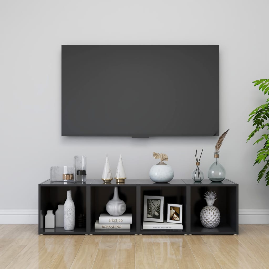 Tv-Meubelen 37X35X37 Cm Spaanplaat 4 Grijs