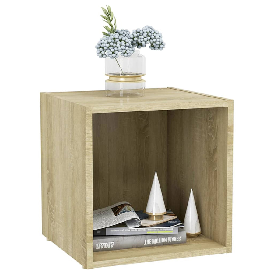 Tv-Meubel 37X35X37 Cm Spaanplaat Kleurig 1 Sonoma eiken