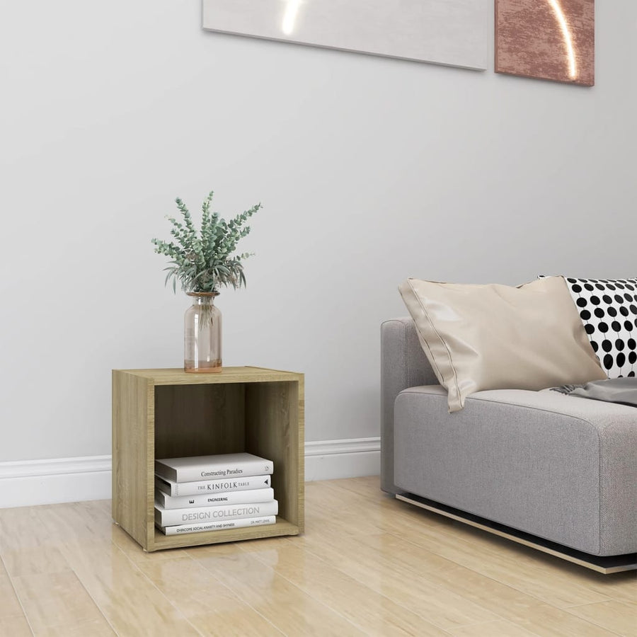 Tv-Meubel 37X35X37 Cm Spaanplaat Kleurig 1 Sonoma eiken