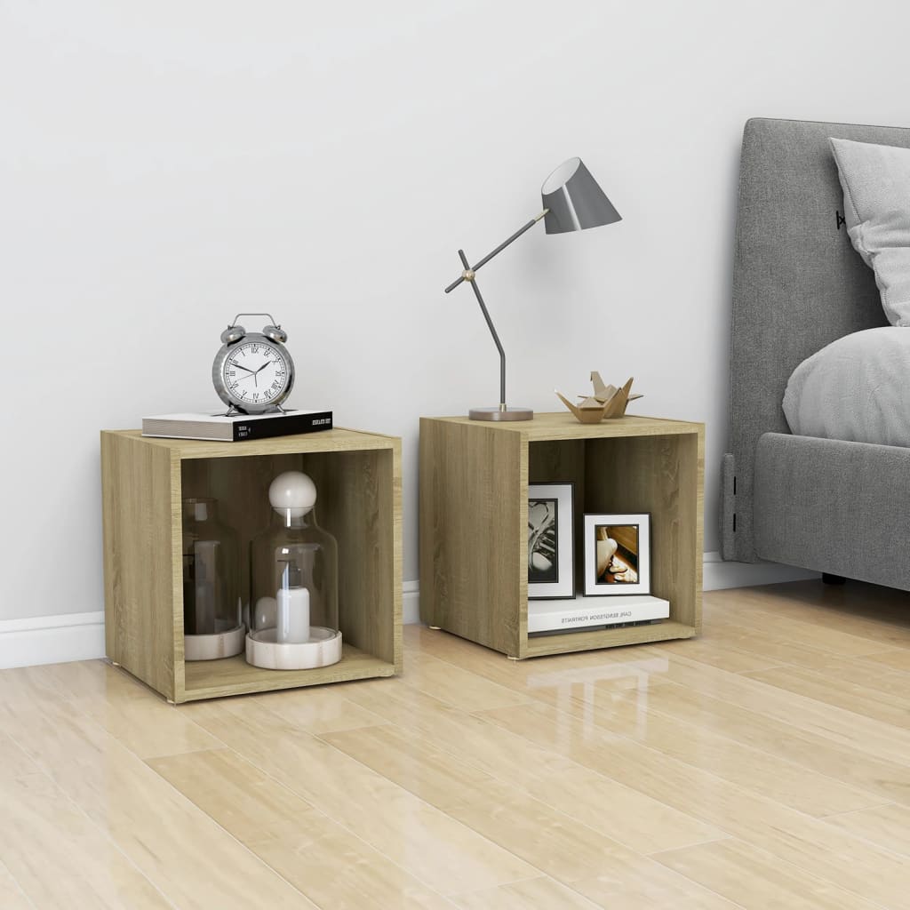 Tv-Meubel 37X35X37 Cm Spaanplaat Kleurig 1 Sonoma eiken
