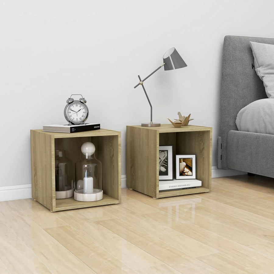 Tv-Meubel 37X35X37 Cm Spaanplaat Kleurig 1 Sonoma eiken