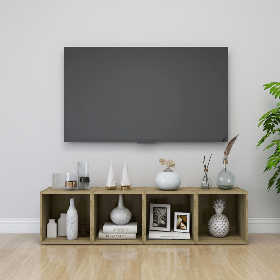 Tv-Meubel 37X35X37 Cm Spaanplaat Kleurig 1 Sonoma eiken