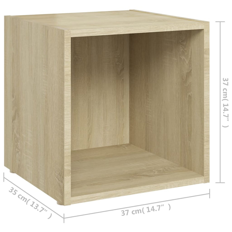 Tv-Meubel 37X35X37 Cm Spaanplaat Kleurig 1 Sonoma eiken