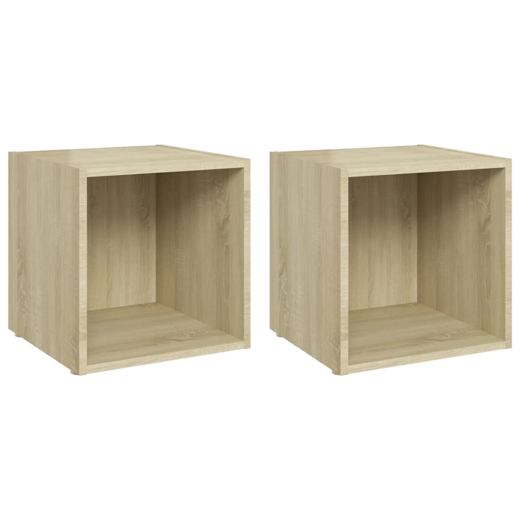 Tv-Meubelen 37X35X37 Cm Spaanplaat Kleurig 2 Sonoma eiken