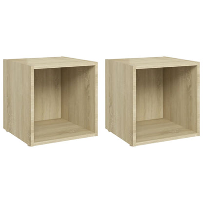 Tv-Meubelen 37X35X37 Cm Spaanplaat Kleurig 2 Sonoma eiken