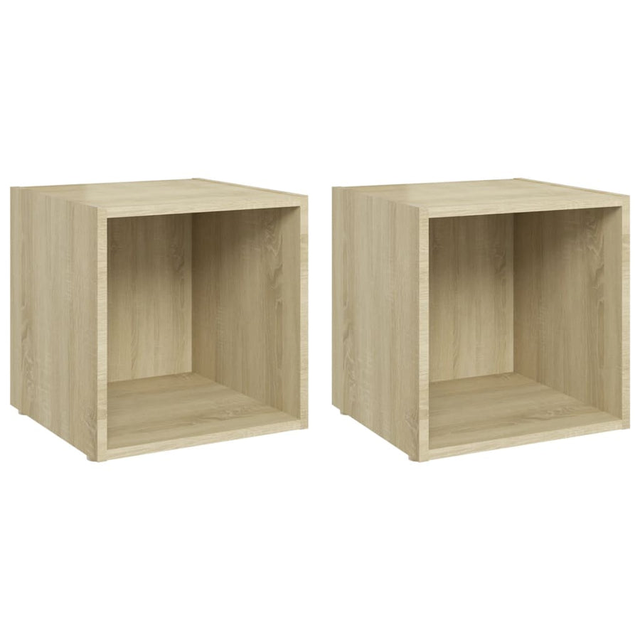 Tv-Meubelen 37X35X37 Cm Spaanplaat Kleurig 2 Sonoma eiken