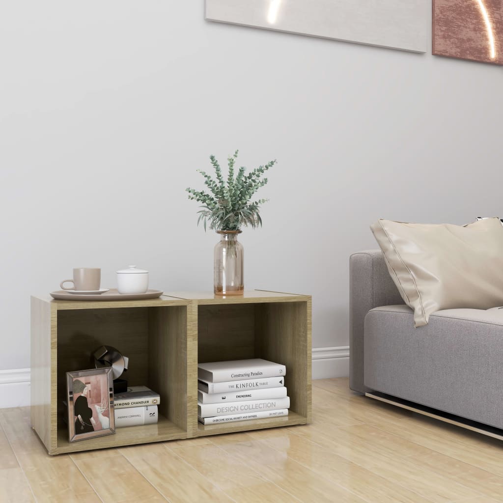 Tv-Meubelen 37X35X37 Cm Spaanplaat Kleurig 2 Sonoma eiken