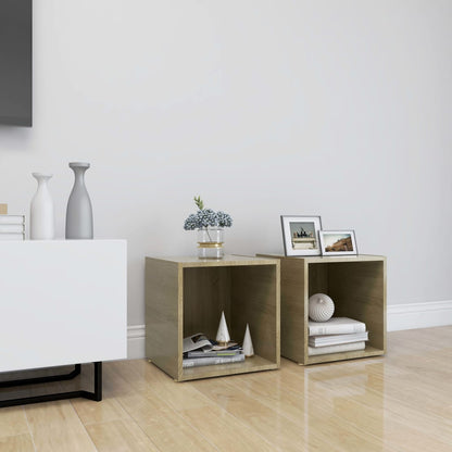 Tv-Meubelen 37X35X37 Cm Spaanplaat Kleurig 2 Sonoma eiken