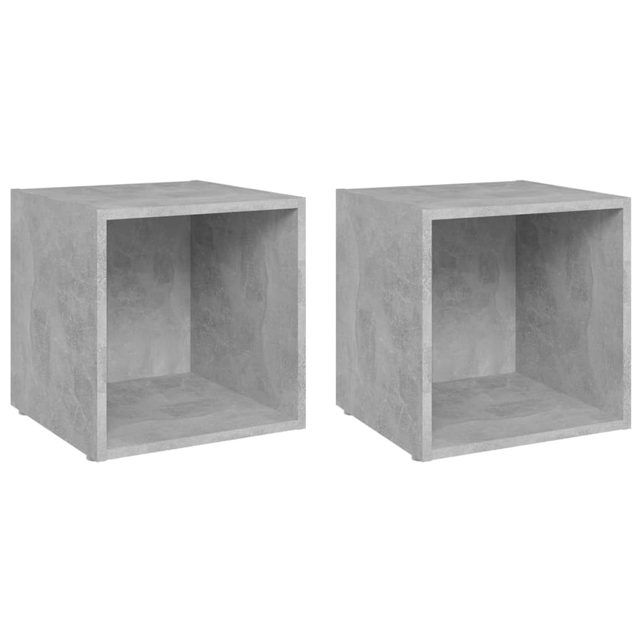 Tv-meubelen 2 st 37x35x37 cm bewerkt hout betongrijs