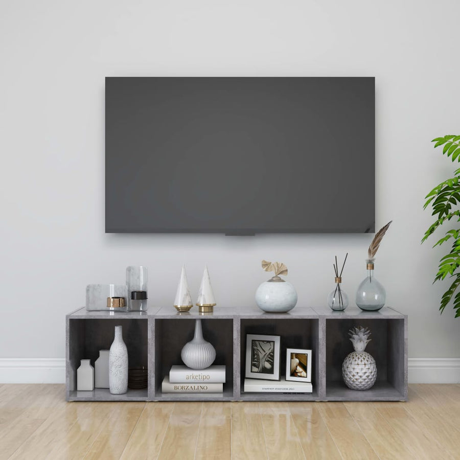 Tv-meubelen 2 st 37x35x37 cm bewerkt hout betongrijs